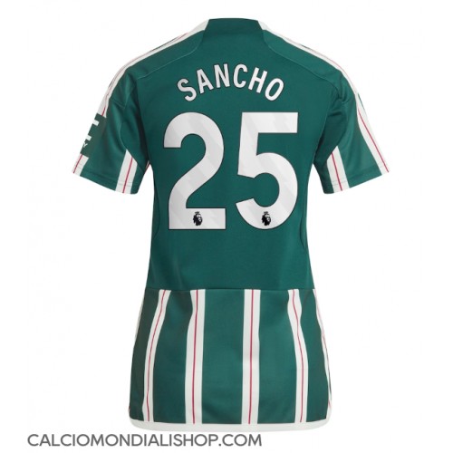 Maglie da calcio Manchester United Jadon Sancho #25 Seconda Maglia Femminile 2023-24 Manica Corta